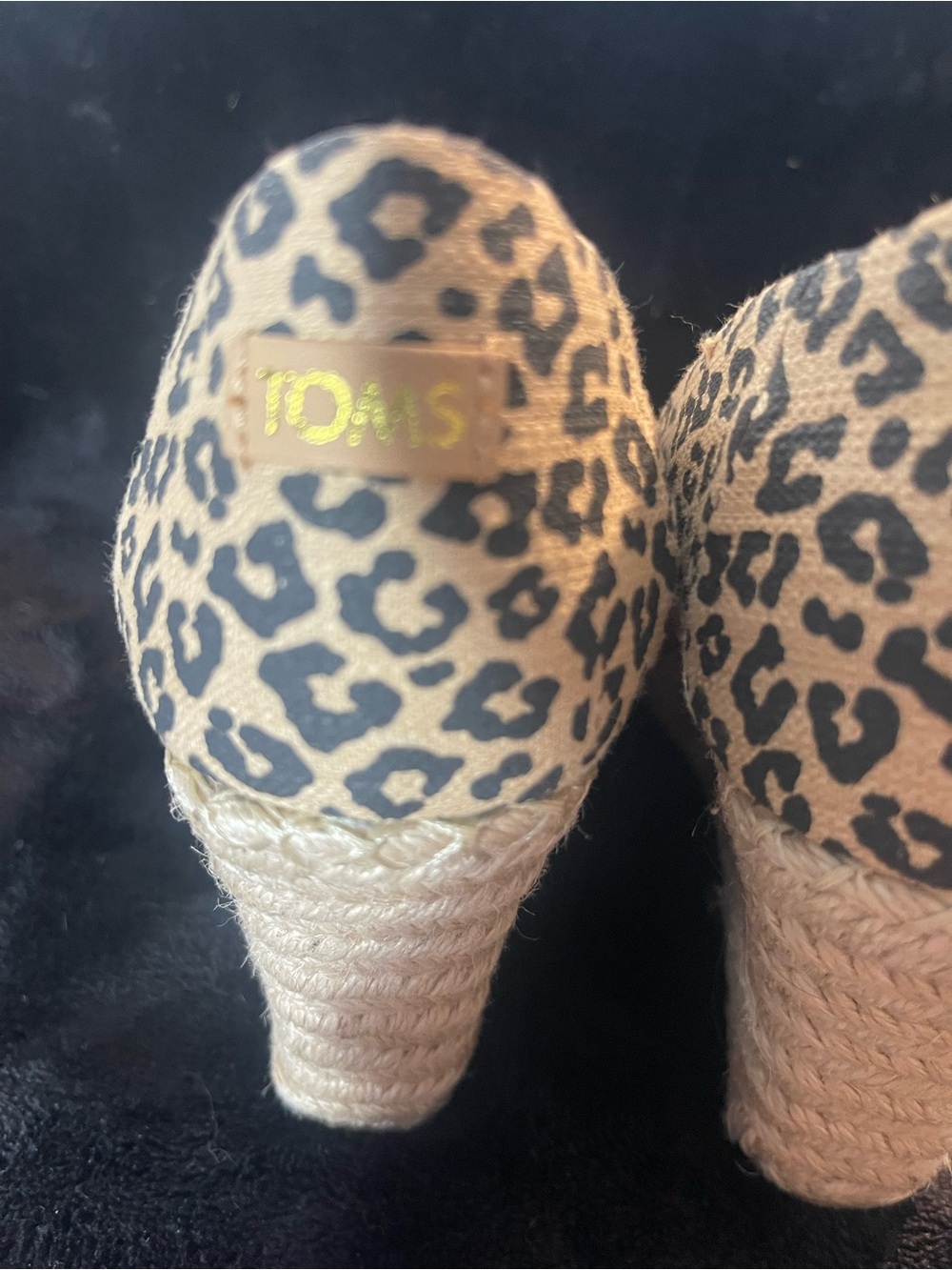 Leopard Espadrille Wedge Peep-Toe Espadrilles - Women's Size 7- Like New - Picture 6 of 10